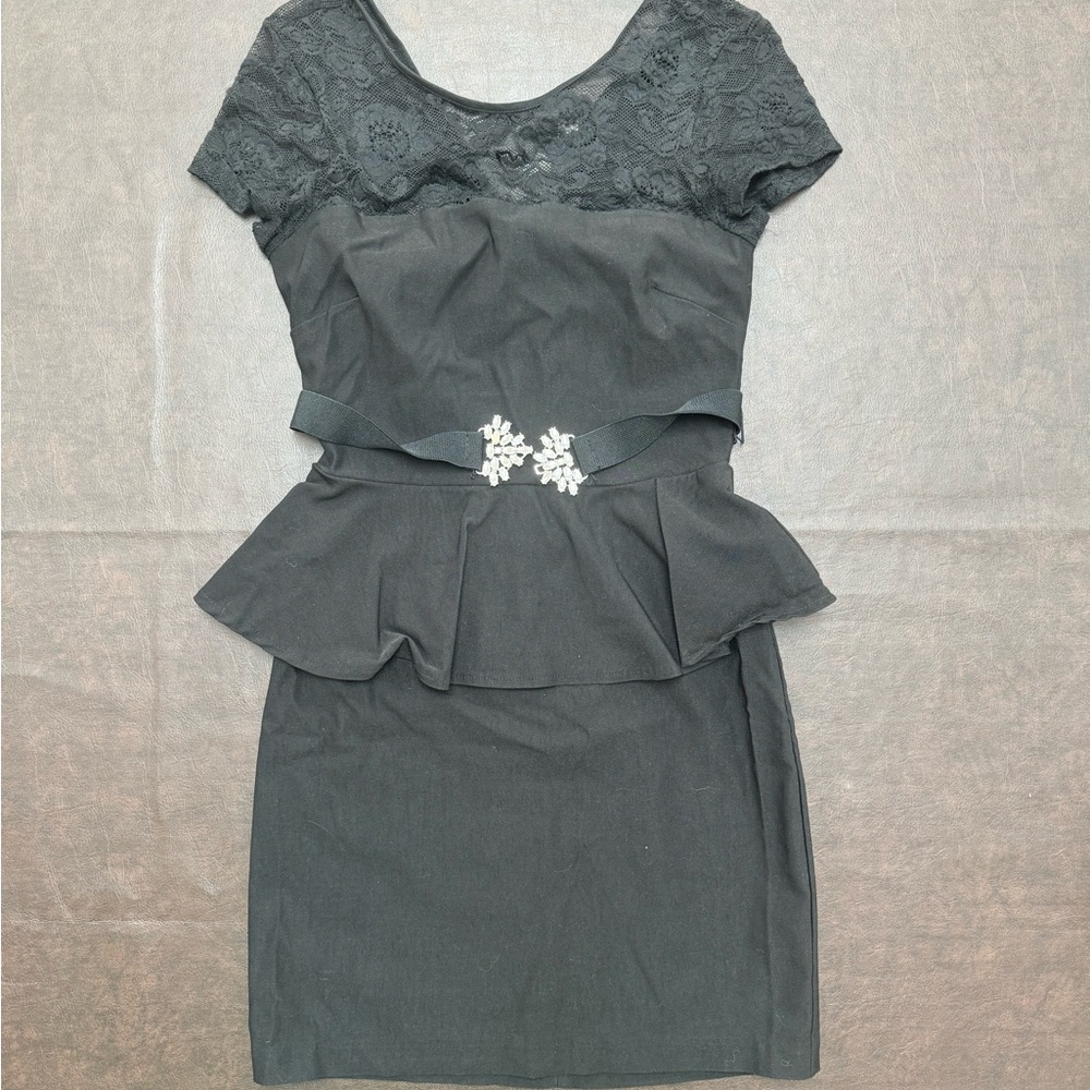 City Studio Black Lace body-con Dress